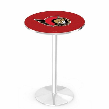 42 Chrome Ottawa Senators Pub Table,36 Dia. Top